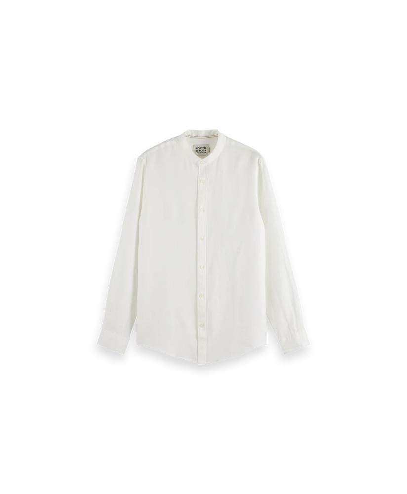 Essentials Collarless Linen Shirt