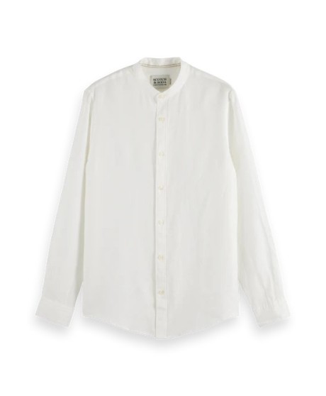 Essentials Collarless Linen Shirt