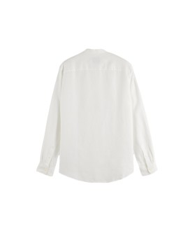 Essentials Collarless Linen Shirt