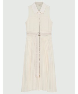 Technical mesh shirt dress - WHITE