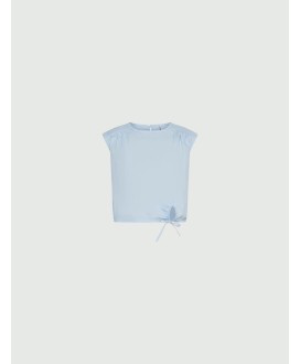 Stretch cotton blouse - Light blue