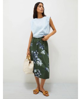 Stretch cotton blouse - Light blue