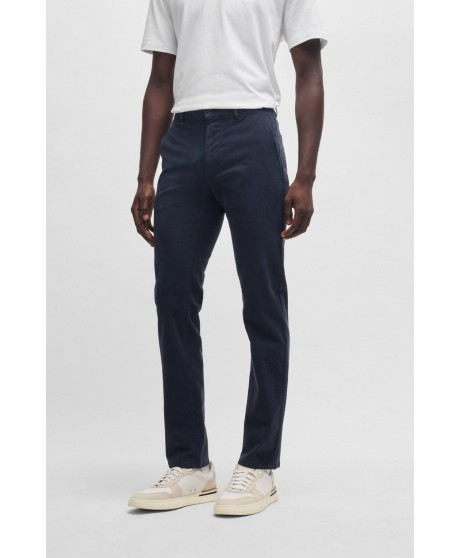 Boss Slim-fit chinos in structured comfort-stretch cotton