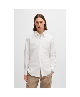Boss Regular-fit shirt in cotton poplin