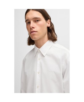 Boss Regular-fit shirt in cotton poplin
