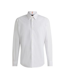 Boss Regular-fit shirt in cotton poplin
