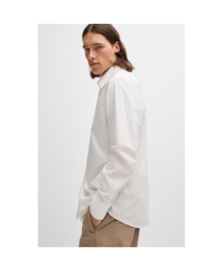 Boss Regular-fit shirt in cotton poplin