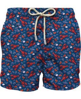 Lightweight fabric swim shorts Lighting with lobster print