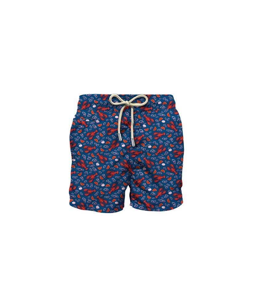 Lightweight fabric swim shorts Lighting with lobster print
