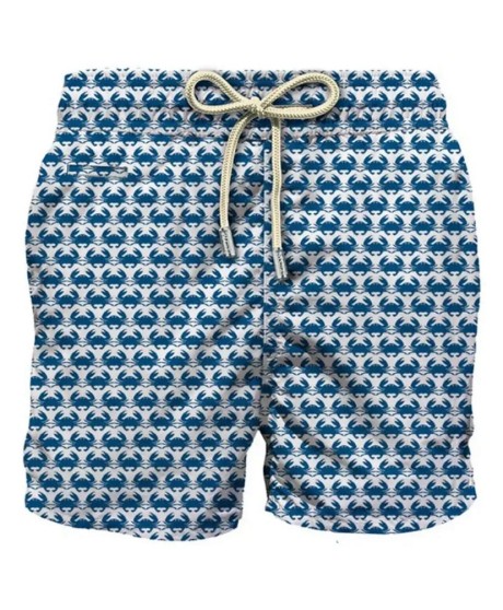Lightweight fabric swim shorts Lighting with crab print