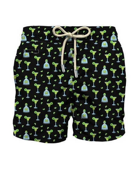 Lightweight fabric swim shorts Lighting with margarita print