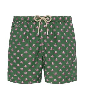 Lightweight fabric swim shorts Lighting with octopus print