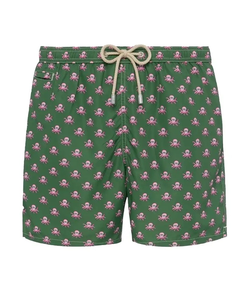 Lightweight fabric swim shorts Lighting with octopus print