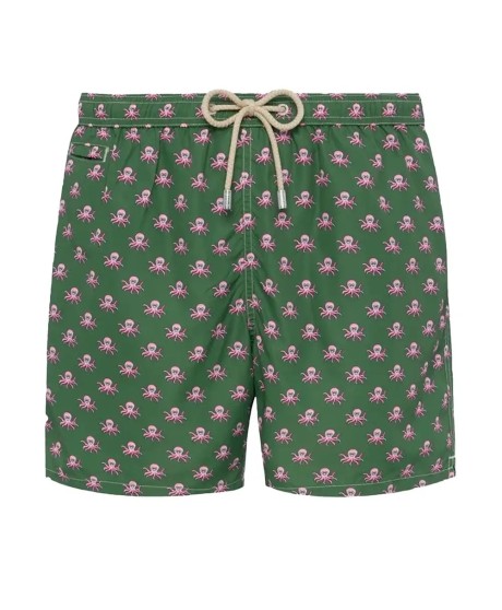Lightweight fabric swim shorts Lighting with octopus print