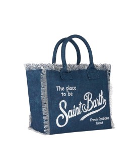 Indigo cotton canvas Vanity tote bag