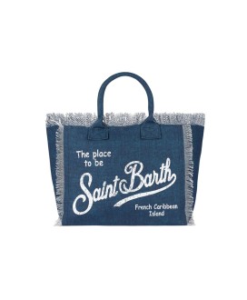 Indigo cotton canvas Vanity tote bag