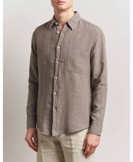 Boss Linen Shirt Brown