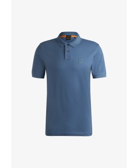 Boss Slim-fit stretch-cotton polo shirt with logo patch