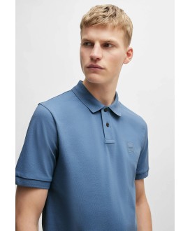 Boss Slim-fit stretch-cotton polo shirt with logo patch