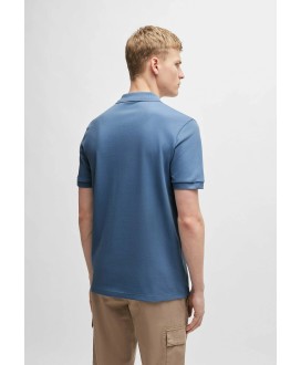 Boss Slim-fit stretch-cotton polo shirt with logo patch