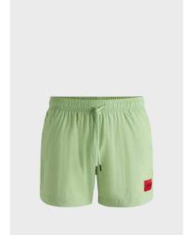 Fully lined swim shorts with red logo label