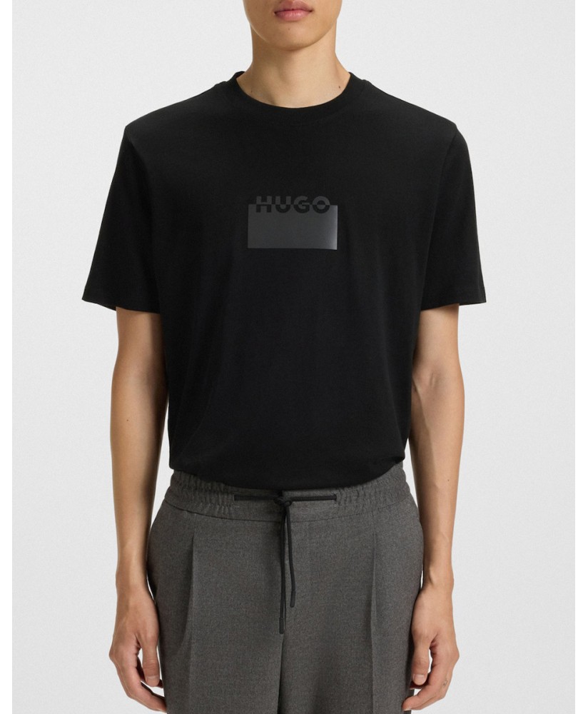 Cotton-jersey T-shirt with rubber logo print