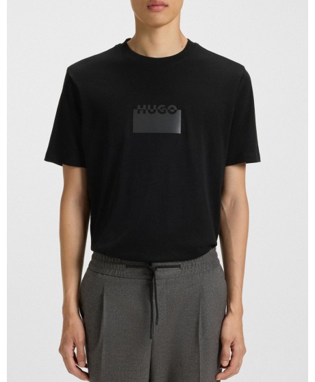 Cotton-jersey T-shirt with rubber logo print