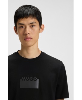 Cotton-jersey T-shirt with rubber logo print