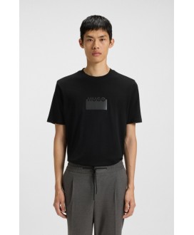 Cotton-jersey T-shirt with rubber logo print