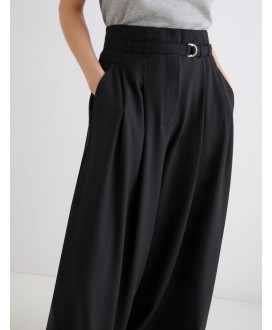 High-waisted trousers - BLACK