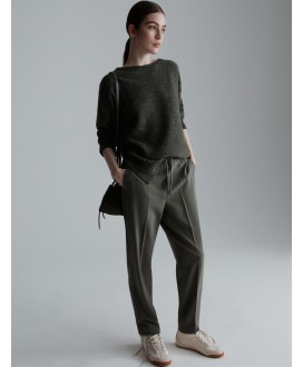 Stretch twill joggers - OLIVE