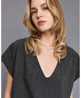 Μπλούζα με κοντά μανίκια και στρας