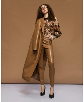 Παντελόνι ψηλόμεσο όψης δέρματος