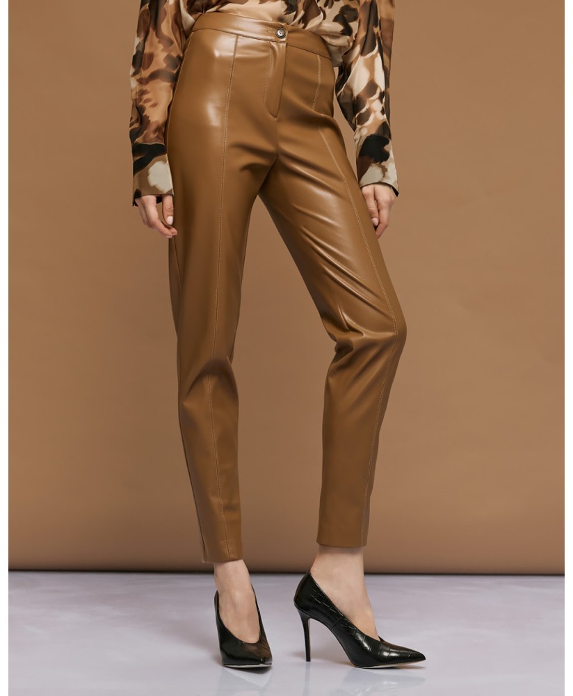 Παντελόνι ψηλόμεσο όψης δέρματος