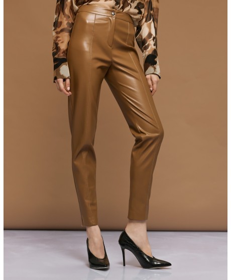 Παντελόνι ψηλόμεσο όψης δέρματος