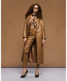 Παντελόνι ψηλόμεσο όψης δέρματος