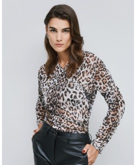 Μπλούζα λεοπάρ με σούρες