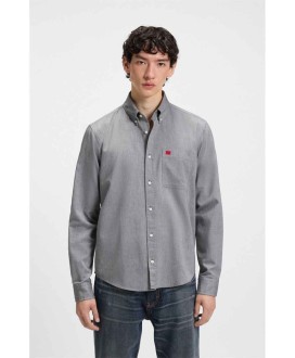 Slim-fit button-down shirt in washed Oxford cotton