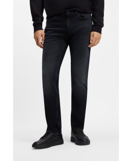 Slim-fit jeans in dark-blue stretch denim