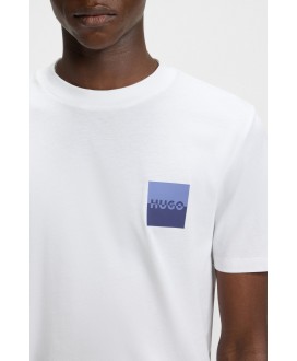 Cotton-jersey T-shirt with split-logo print