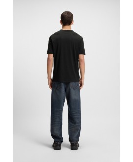 Cotton-jersey T-shirt with split-logo print