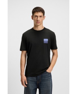 Cotton-jersey T-shirt with split-logo print