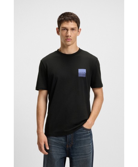Cotton-jersey T-shirt with split-logo print