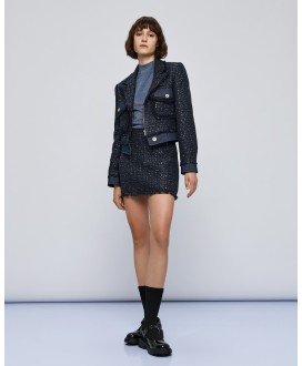 Σακάκι κοντό tweed με lurex