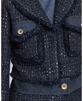 Σακάκι κοντό tweed με lurex