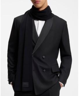 Cotton scarf with logo badge