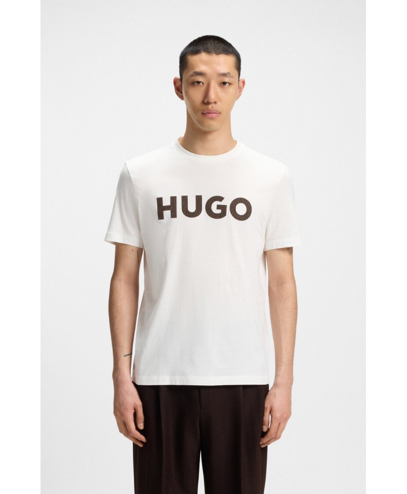Herringbone-logo T-shirt in cotton jersey