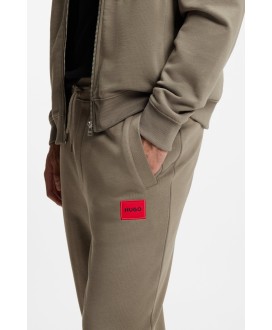 Logo-label tracksuit bottoms in cotton terry