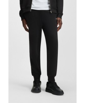 Cotton-terry tracksuit bottoms with contrast logo