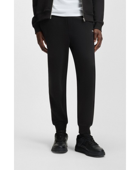 Cotton-terry tracksuit bottoms with contrast logo
